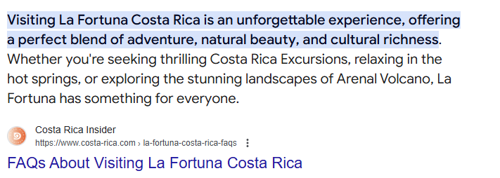 An image of Google's displaying rich snippets.